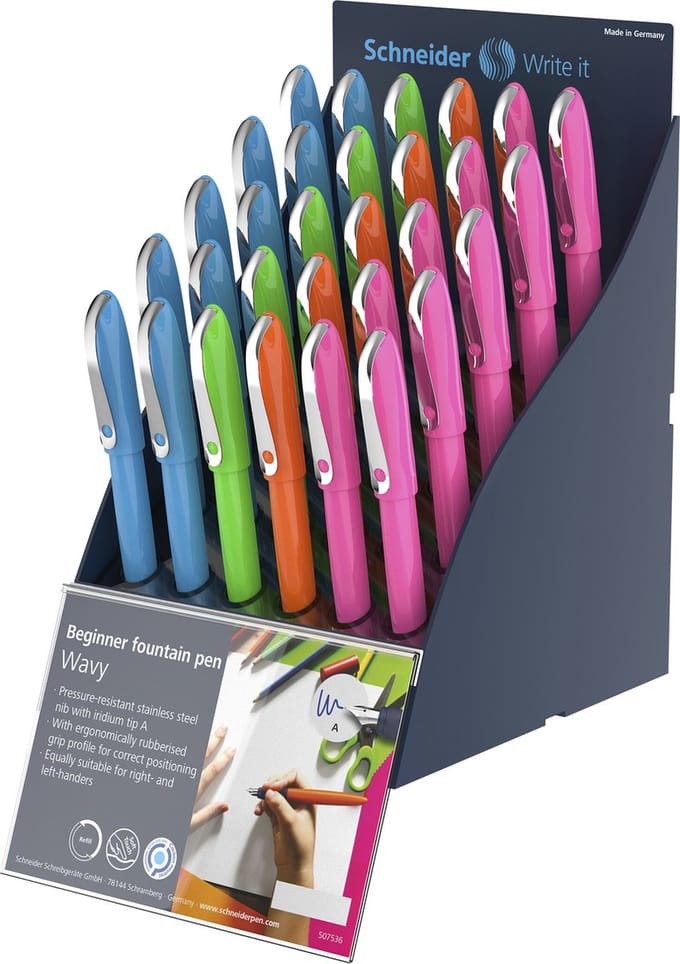 Schneider vulpennen - Wavy - penpunt A - SIS-display 30 stuks - S-306562