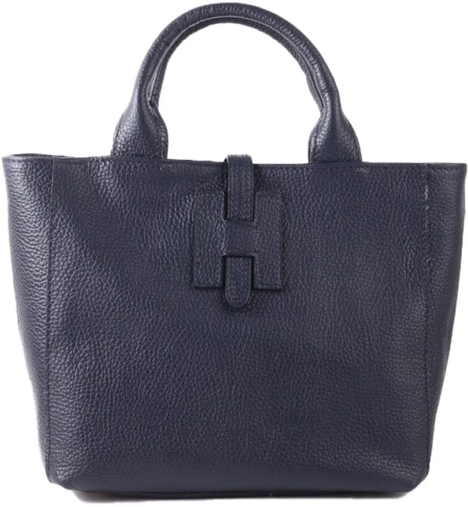 Echt lederen handtas Kyra - Made in Italy - Donker blauw