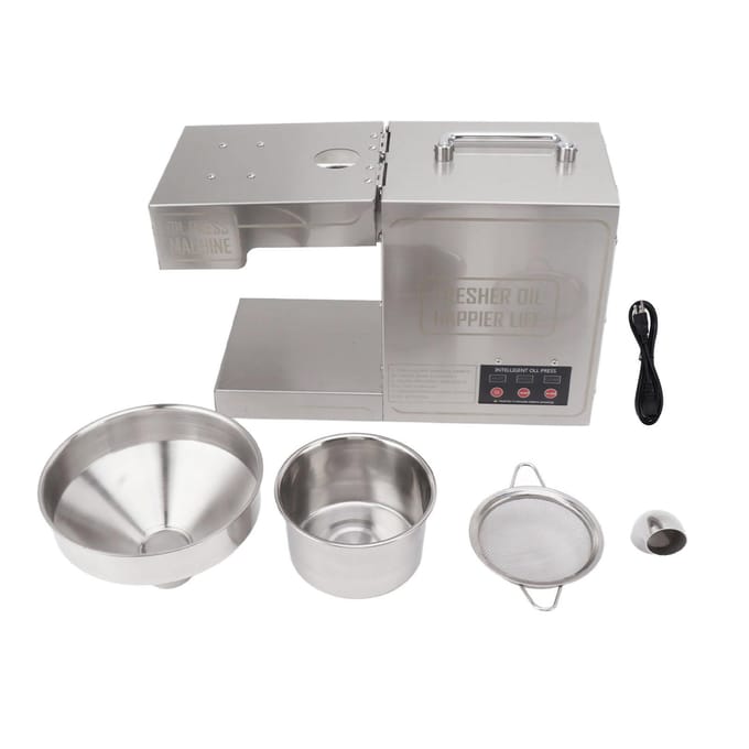 Oliepersmachine Intelligent Automatisch Elektrisch Roestvrij Staal Koud Warm Oliepers Extractor VS gray