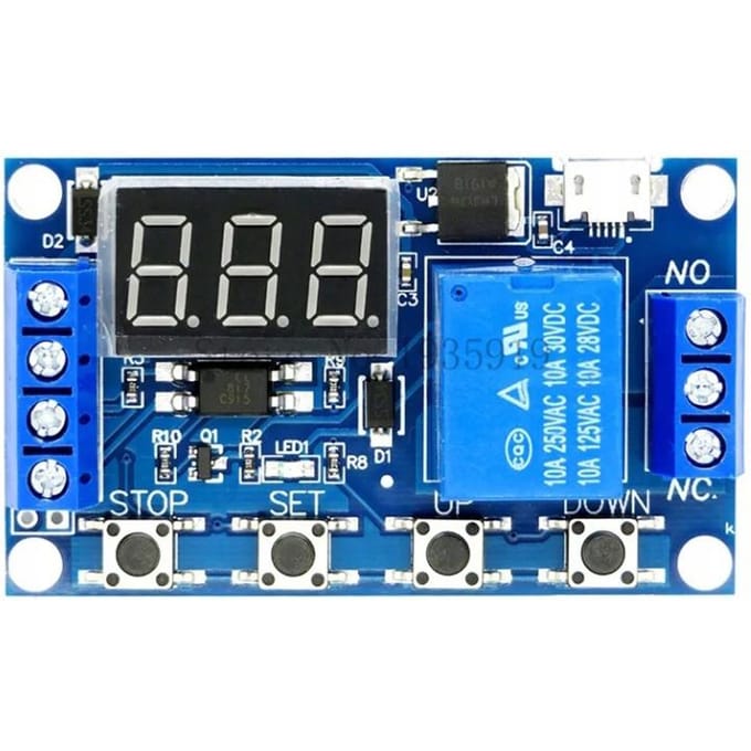 Rosfix Tijdrelaismodule Micro USB - Programmeerbaar Tijdrelais - 6–20V/5V USB, Trigger 3,8–20V