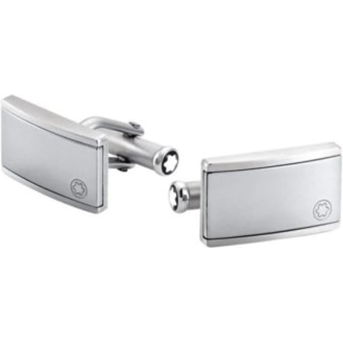 Montblanc manchetknopen, matsteel collection, model 101539, rvs ingelegd met wolfraam