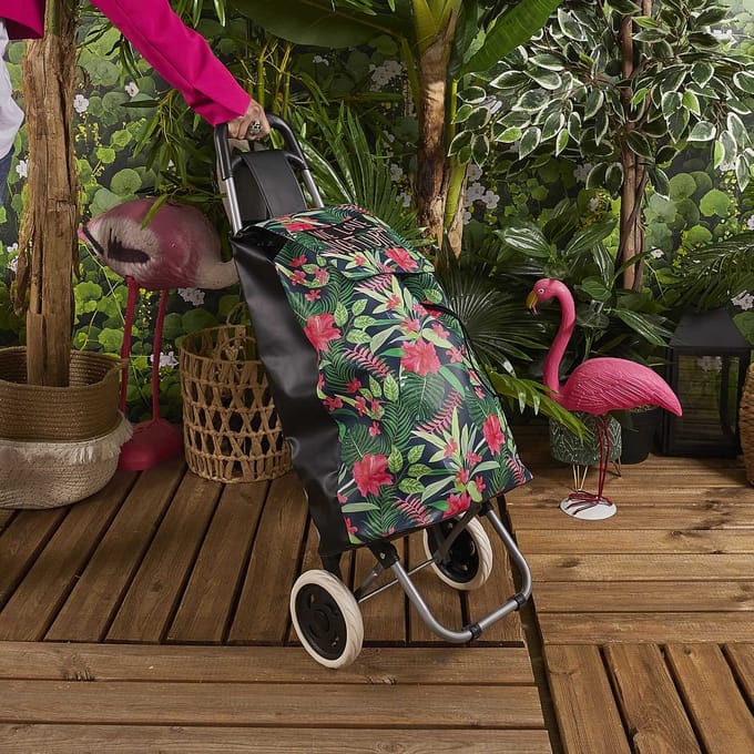 HowHomely TROPIC - Boodschappentrolley - Tropisch Design - Grote Capaciteit - Eco-vriendelijk