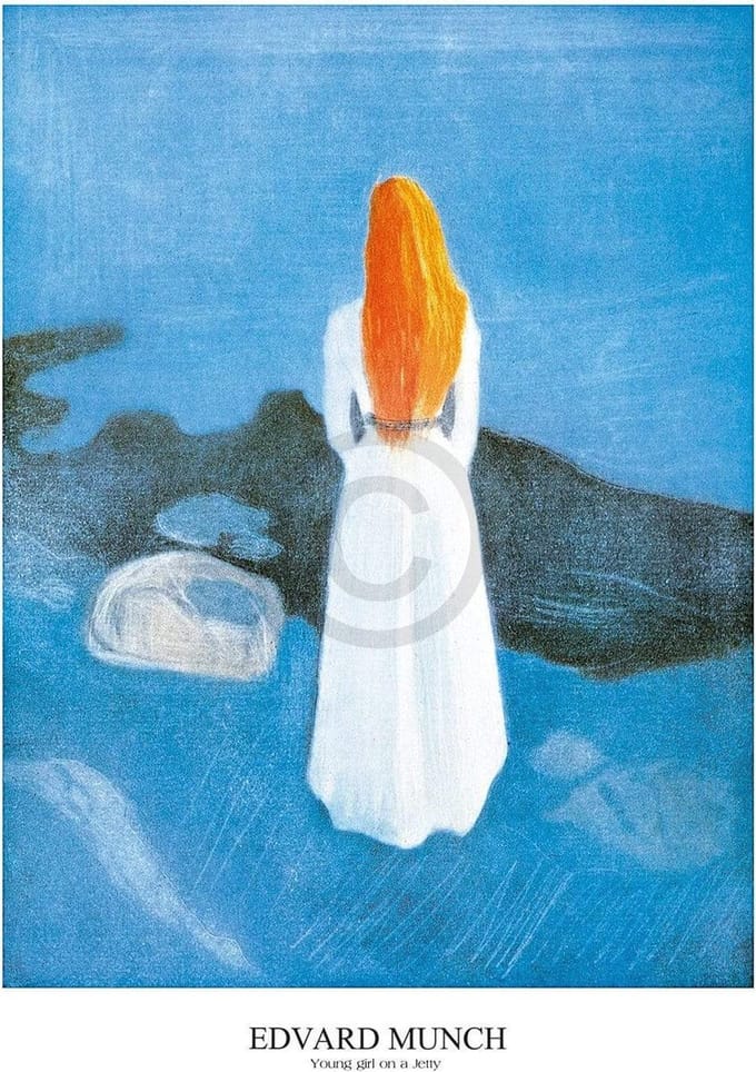 Kunstdruk Edvard Munch - Young girl on a Jetty 60x80cm
