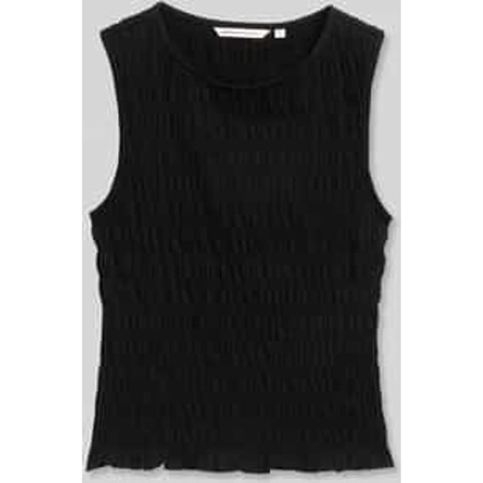 Tom Tailor Denim - Gesmokte top met stretch - Maat M - deep black