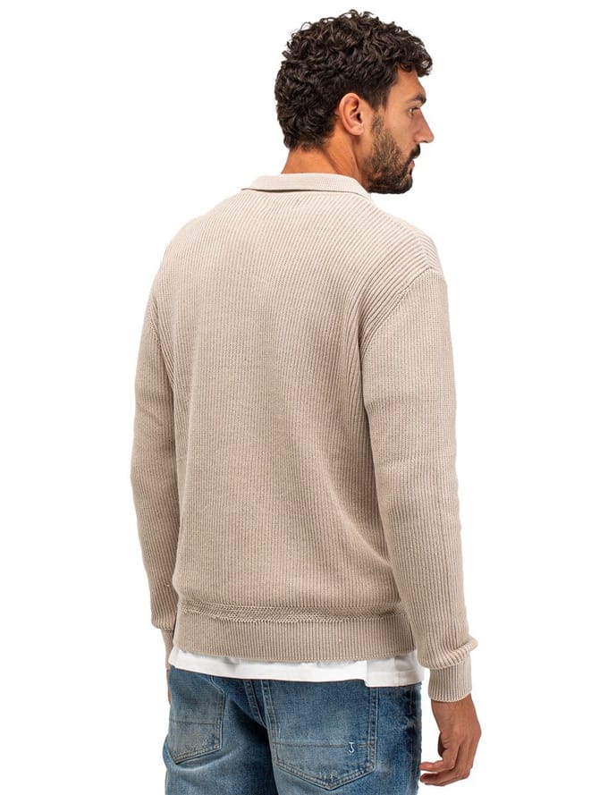 Butcher of Blue Galway Polo Ls Lt. Sand Größe: L | Pullover Outlet | Herren | Braun