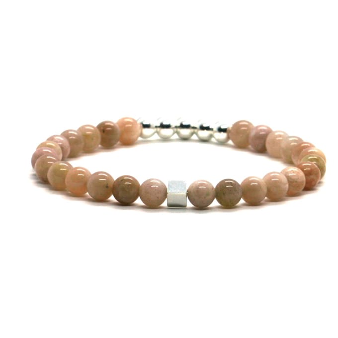 Heaven Eleven - Dames - armband - fijn - 925 - zilver - sunstone - 6mm