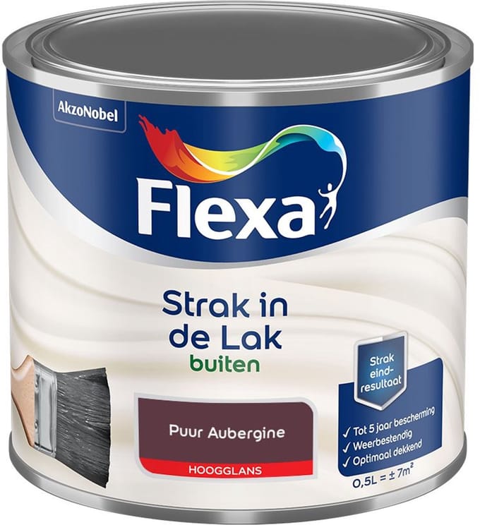 Flexa - Strak In De Lak Buitenlak Hoogglans - Puur Aubergine - Mengverf - 500 Ml