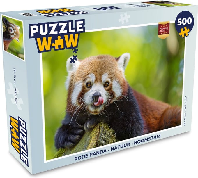 Puzzel Rode Panda - Natuur - Boomstam - Legpuzzel - Puzzel 500 stukjes