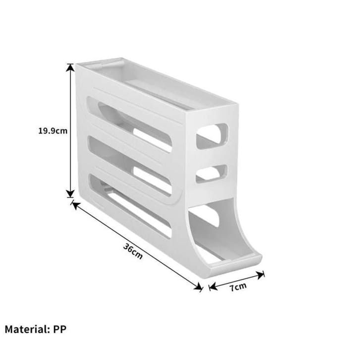 Automatische scrollende eierrekhouder Opbergdoos Eiermand Container Organizer Rolldown koelkast Eierdispenser voor keuken wit