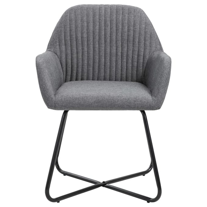 vidaXL - Eetkamerstoelen - 4 - st - stof - donkergrijs
