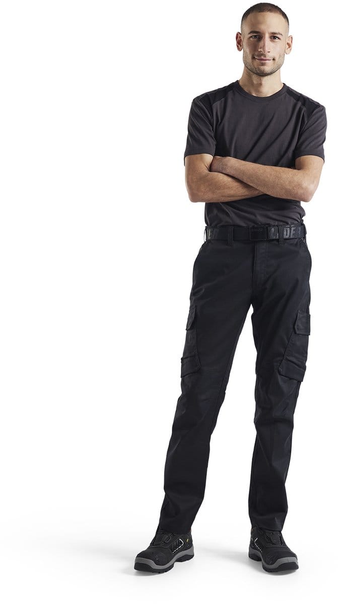 Blaklader Industrie werkbroek stretch 1444-1832 - Zwart/Donkergrijs - D128