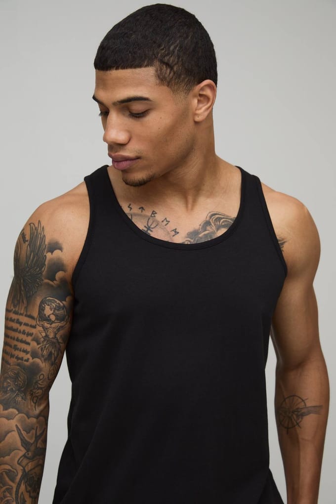 Essential Regular Fit Vest | Black | Size Medium