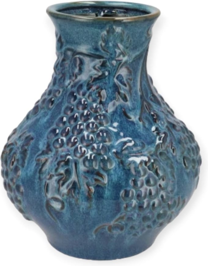 Daan Kromhout - Vaas - Inga Grape - Keramiek - Blauw - 24x24x27cm