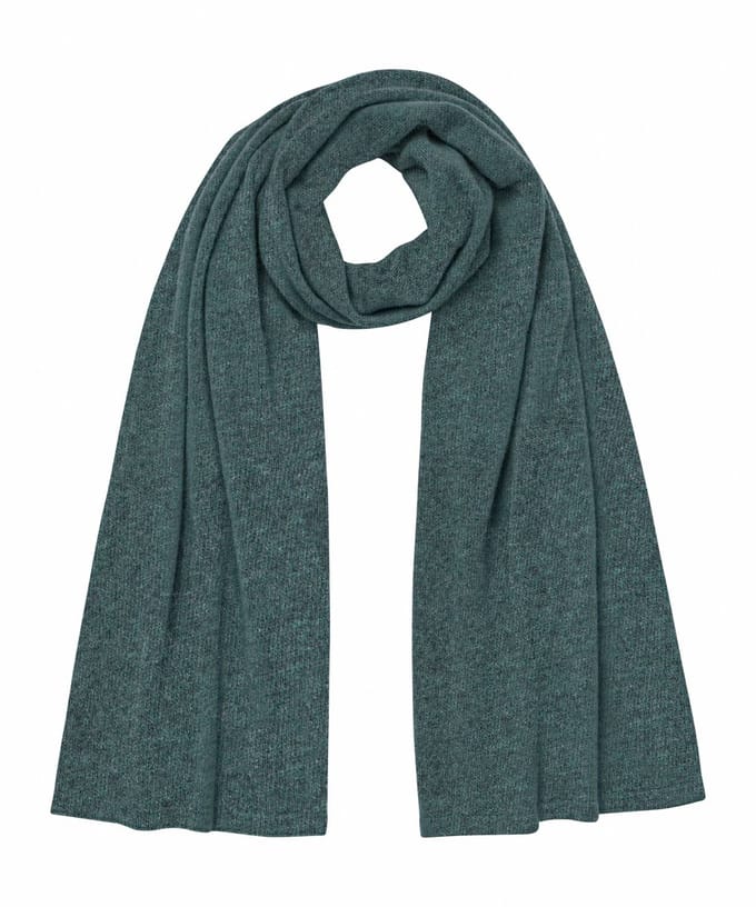 FALKE Basic Fine Knit sneldrogend warm kasjmier wintersjaal unisex groen - maat ONESIZE