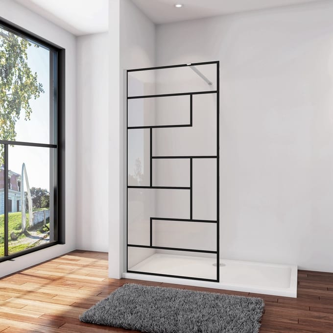 Inloopdouche 100X200cm, verstelbare stabilisatiestang N:140cm ,8mm NANO EasyClean veiligheidsglas