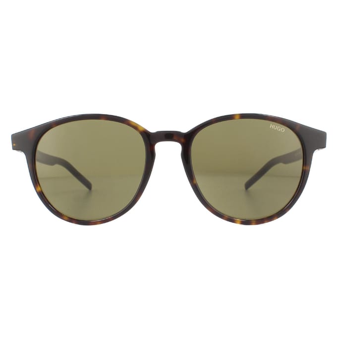 Hugo van Hugo Boss Round Mens Havana groene zonnebril