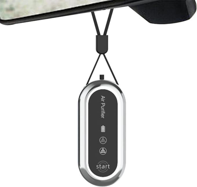 Persoonlijke luchtreiniger - Draagbare ionisator - Schone lucht - Stille werking - Compact formaat - Zilver