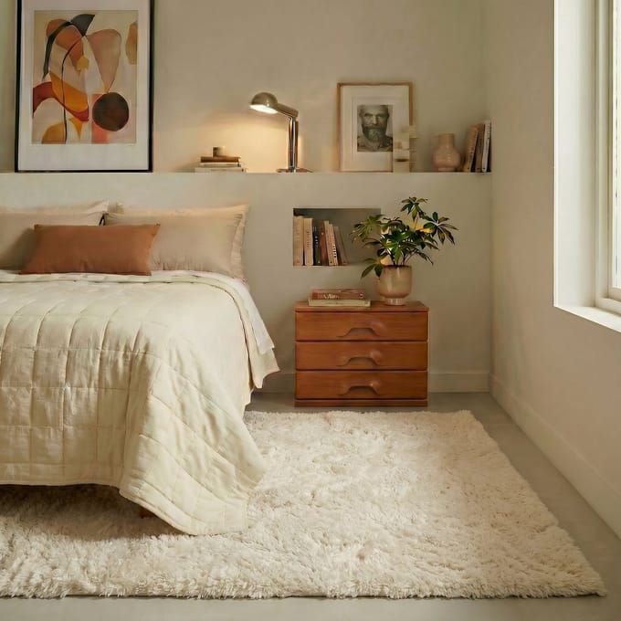 Hoogpolig vloerkleed 230x330cm Beige/wit Nesto Mrcarpet