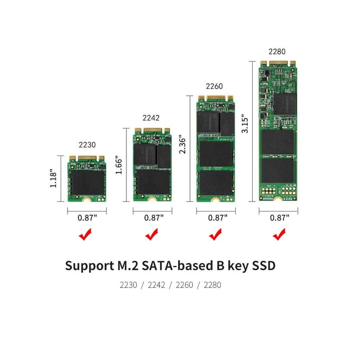 NGFF naar SATA-adapterkaart M.2 KEY BM SSD SATA3.0-converter Ondersteunt model 2230 2242 2260 2280