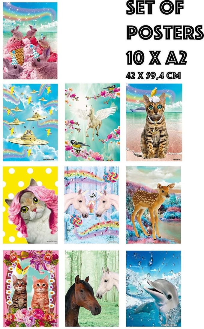 Kunstboer Fantasie Poster Set 10 stuks