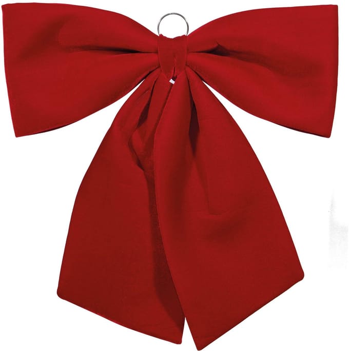 Grote fluwelen strik - Ø 60 cm - rood
