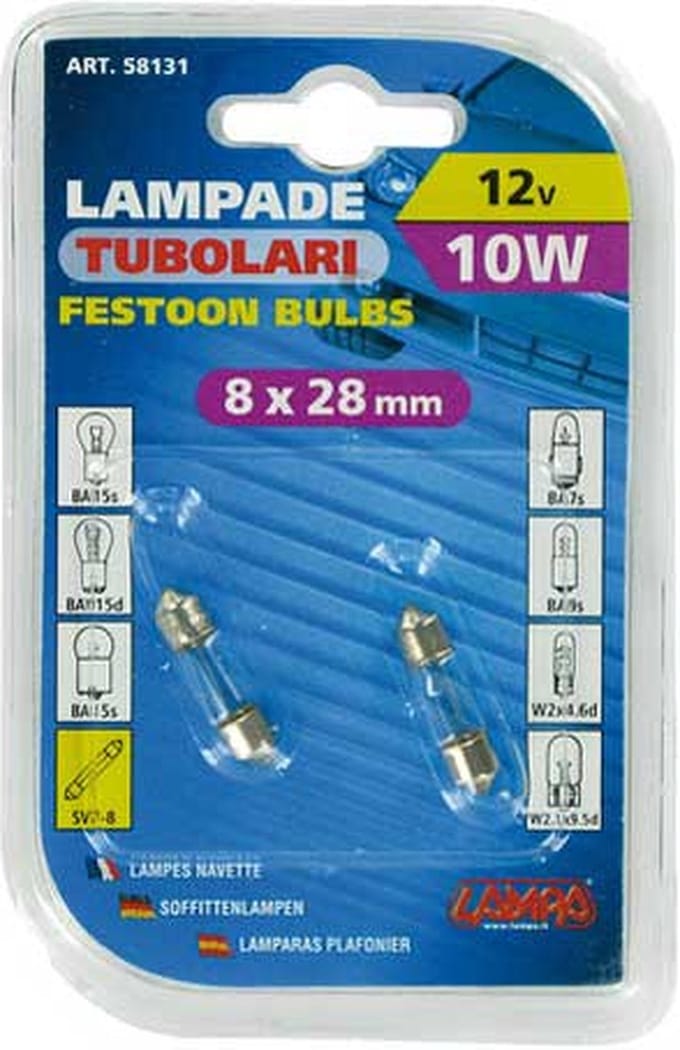 Festoon bulbs 10W 8x28 mm