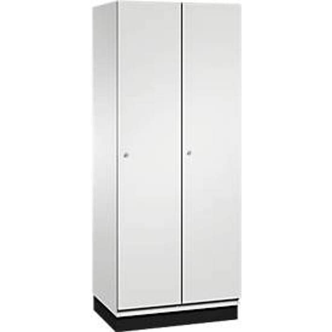 C+P Cambio locker, 2 vakken, met sokkel, B 800 x D 525 x H 1980 mm, lichtgrijs