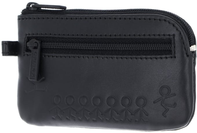 oxmox Leren sleutelgeval Leather Keyholder Jumping Jack 2.0 Embossed Black zwart