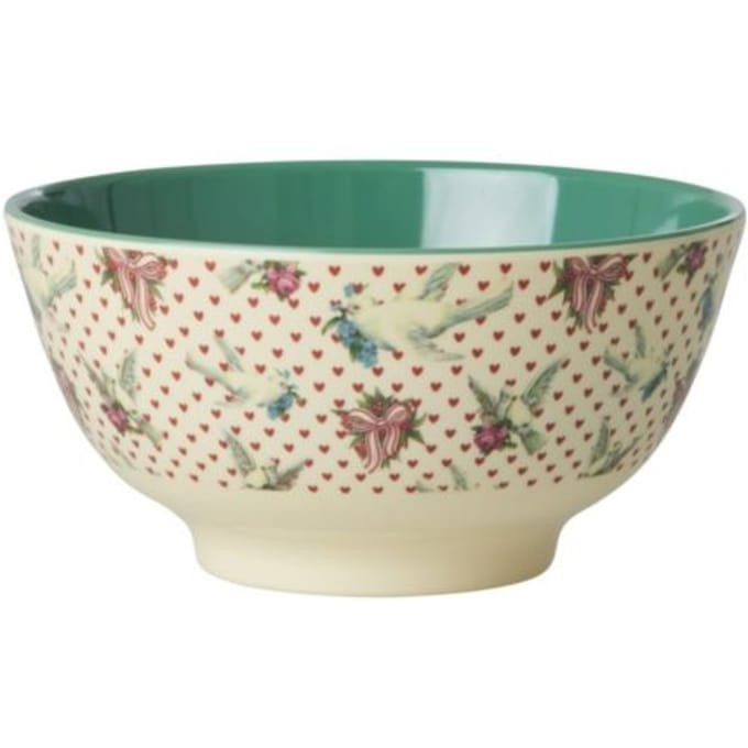 Rice kerst melamine kom medium dove