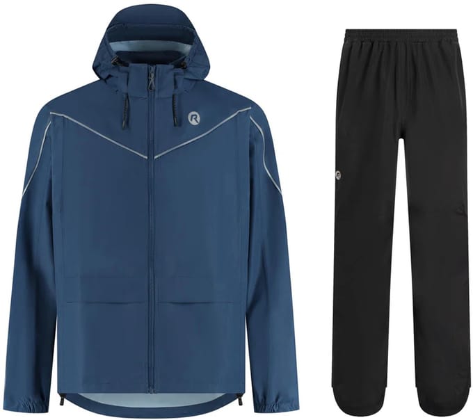 Rogelli Commuter Essential Dames en Heren Regenpak - Zwart/Blauw