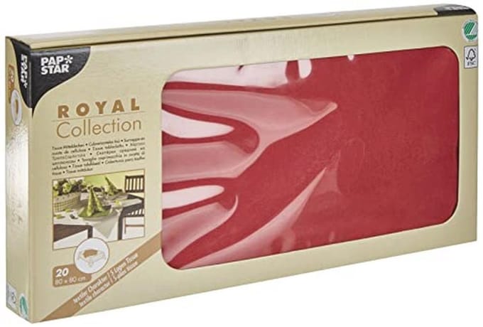 20 Tissue Dekens in Bordeaux - 80 cm x 80 cm - Duurzaam en FSC-gecertificeerd