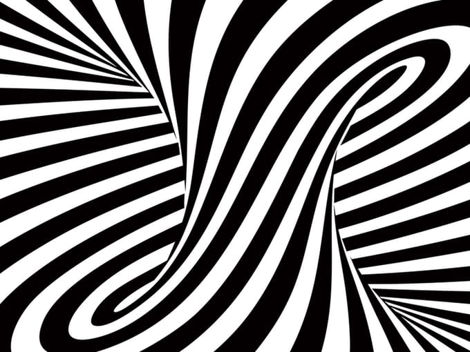 Fotobehang - Op Art: zwart en wit.