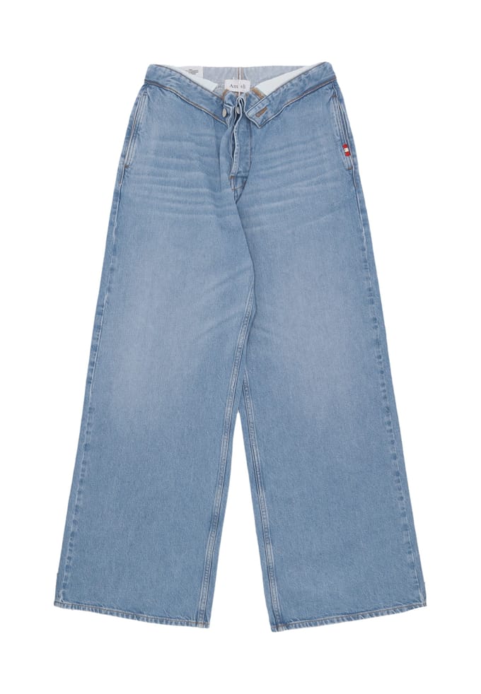 Jeans vrouw W roll up Jeans licht Denim