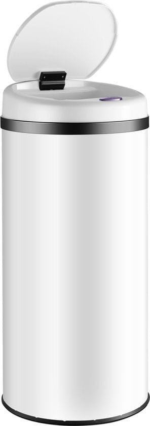 Monzana Prullenbak - Automatisch Rond 30L 30x53cm Display Sensor - Wit
