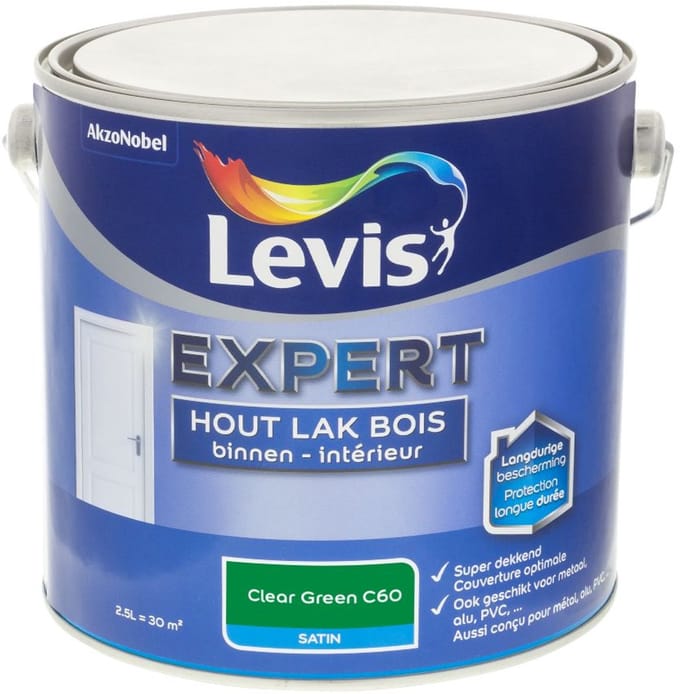 Levis - Expert Hout Lak Binnen Satin Mix - Clear Green C60 - Mengverf - 2,5 L