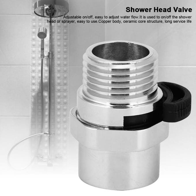 1/2in Douchekop Sproeier Stroomregelventiel Afsluiter Adapter Badkameraccessoires white