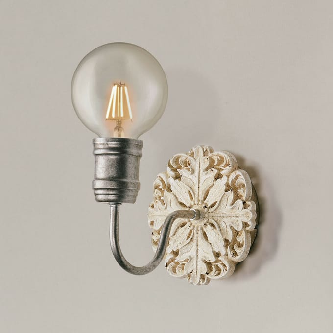 LOBERON Wandlamp Rosavelle antikcreme/silber