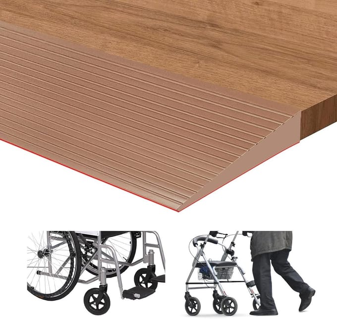 Drempelramp voor zware belasting tot 800 kg, rubberen constructie, zelfklevend, 1 cm hoog en 5 cm breed