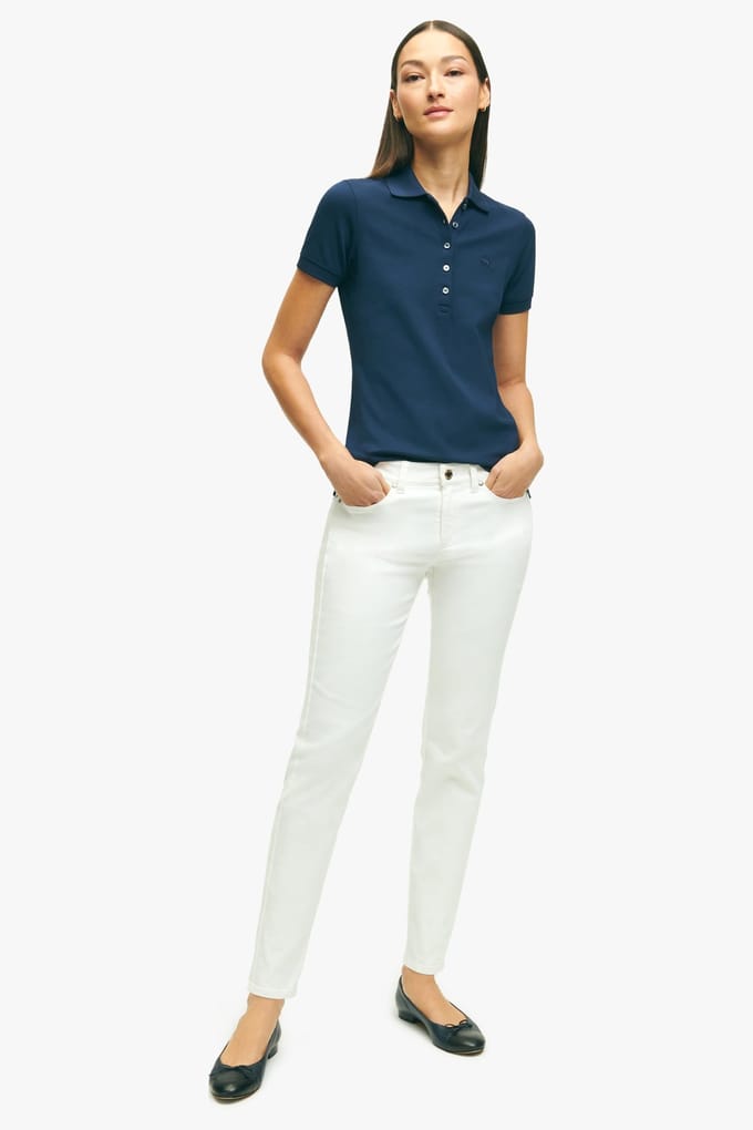 Brooks Brothers Stretch Cotton Jeans White Maat: 8 | Straight Broeken Outlet | Dames | Wit