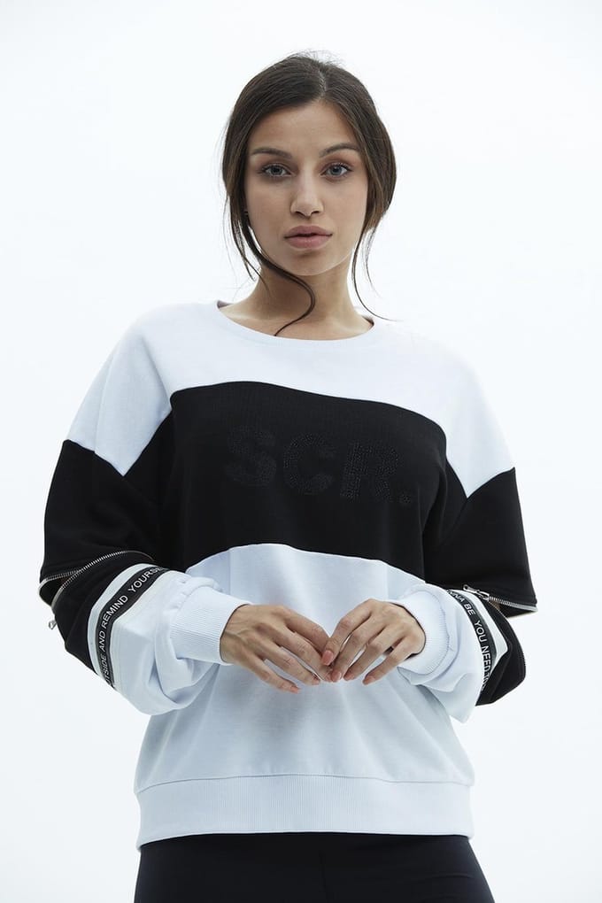 SCR. Nemra - Dames Sweater - Trui met afritsbare mouwen - Maat S