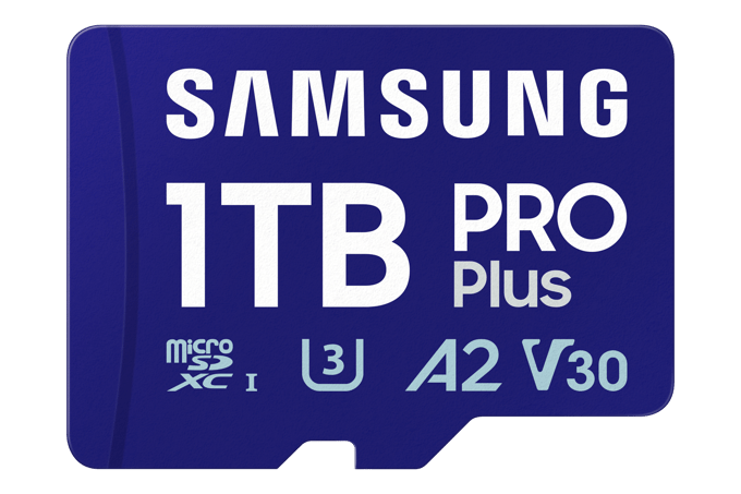Samsung microSD Card PRO Plus (2023) miniSDXC-kaart Retail 1 TB Class 10, UHS-Class 1, Class 3 UHS-I, v30 Video Speed Class, A2 Application
