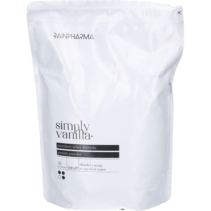RainPharma Simply Vanilla Eiwitpoeder - Eiwitshake 990g - 20gr Eiwit - Zonder Sucralose - Vegetarisch - Eiwitpoeder