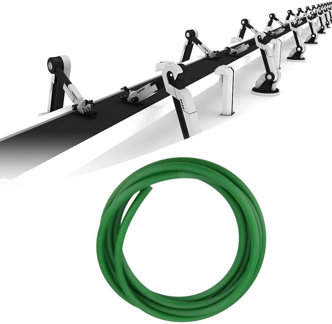 Dailygoods- Polyurethaan Riem 10mm - Ruw Oppervlak - Groen - Industrieel Gebruik