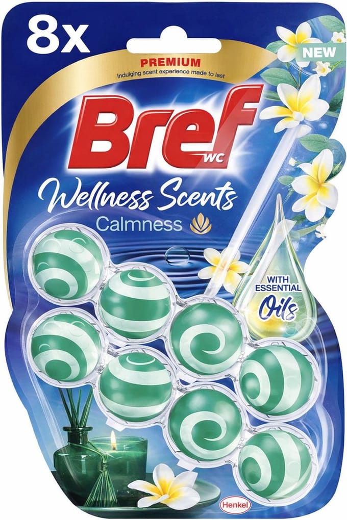 8 x Bref Toiletblok Wellness Scents Calmness - 2 stuks