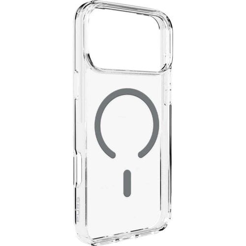 Puro Lite Mag TPU+PC Case Compatible with MagSafe for iPhone 17 Pro - Transparent with Gray Ring