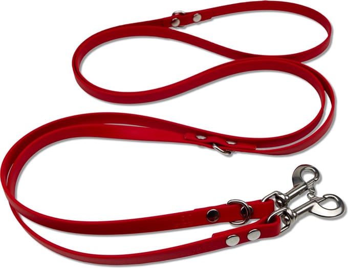 Miqdi - verstelbare, handsfree hondenriem van BioThane®- 3 meter lang - rood - M - voor middelmaat hond