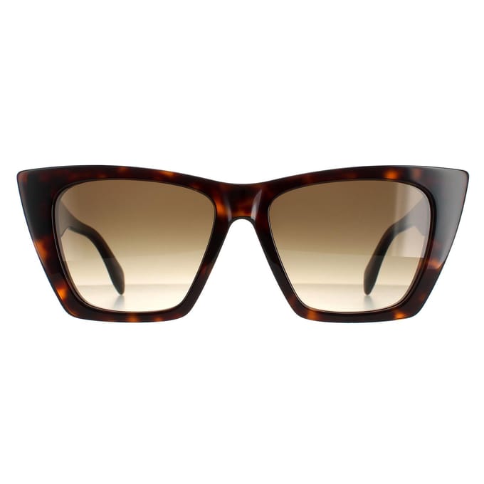 Alexander McQueen Cat Eye Dames Dark Havana Bruin Gradiënt AM0299S