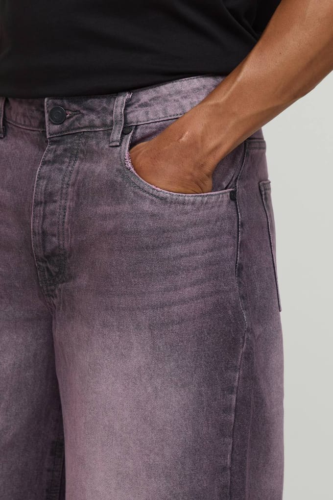 Baggy Getinte Jeans | Pink | Size 30