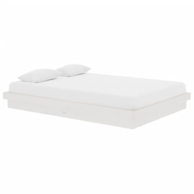 vidaXL - Bedframe - massief - hout - wit - 140x200 - cm