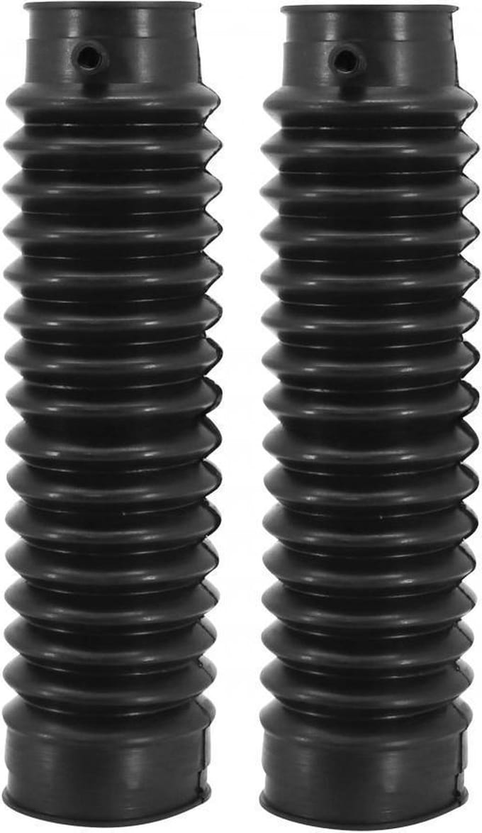 Paire de soufflet de fourche noir Ø35x50x235mm pour moto cyclomoteur cyclo
